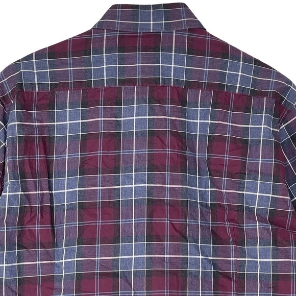 Barbour Men's Casual Button Down Shirt - Red and Blue Plaid - Picture 6 of 10